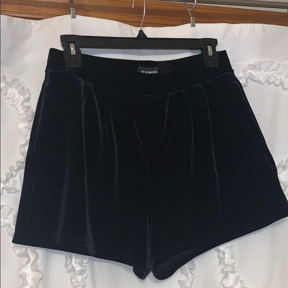 Express velvet black shorts